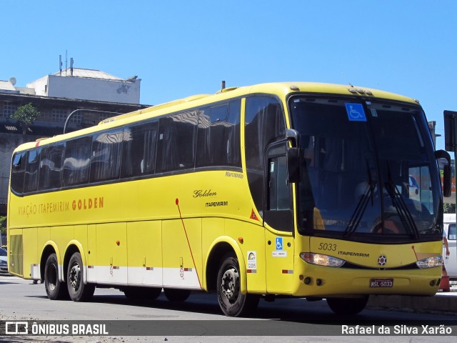 Viação Itapemirim 5033 na cidade de Rio de Janeiro, Rio de Janeiro, Brasil, por Rafael da Silva Xarão. ID da foto: 9410822.