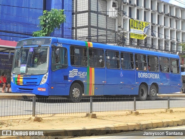 Borborema Imperial Transportes 345 na cidade de Recife, Pernambuco, Brasil, por Jamysson Santana. ID da foto: 9413218.