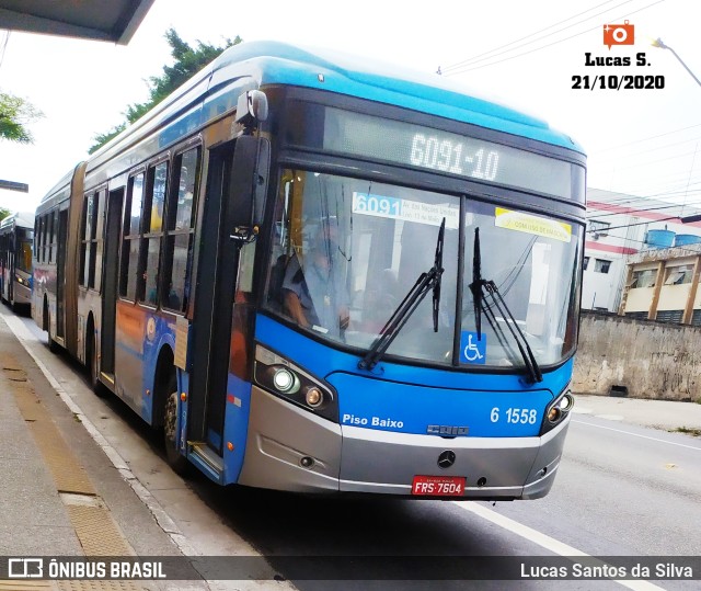 Viação Grajaú S.A. 6 1558 na cidade de São Paulo, São Paulo, Brasil, por Lucas Santos da Silva. ID da foto: 9412775.