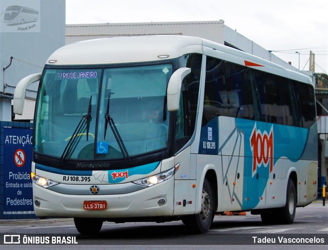 Auto Viação 1001 RJ 108.395 na cidade de Rio de Janeiro, Rio de Janeiro, Brasil, por Tadeu Vasconcelos. ID da foto: 9415129.