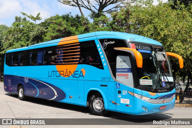 Litorânea Transportes Coletivos 5875 na cidade de São Paulo, São Paulo, Brasil, por Rodrigo Matheus. ID da foto: 9332597.