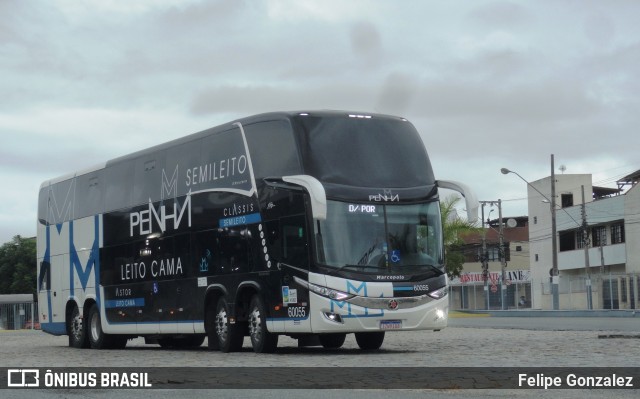 Empresa de Ônibus Nossa Senhora da Penha 60055 na cidade de Balneário Camboriú, Santa Catarina, Brasil, por Felipe Gonzalez. ID da foto: 9333049.