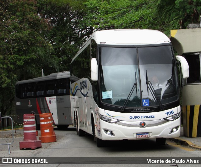 Viação Ouro e Prata 709 na cidade de São Paulo, São Paulo, Brasil, por Vicente de Paulo Alves. ID da foto: 9420787.