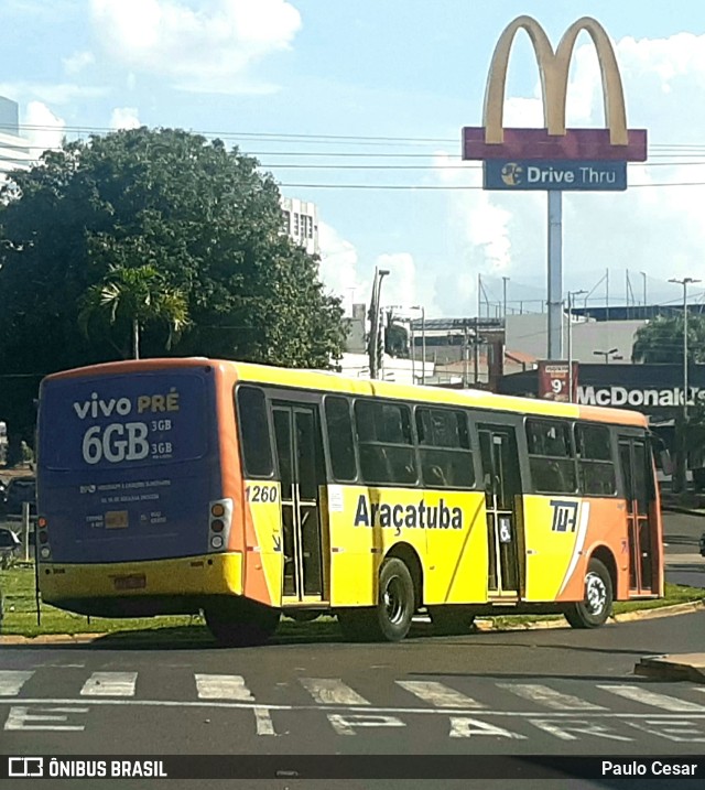 TUA - Transportes Urbanos Araçatuba 1260 na cidade de Araçatuba, São Paulo, Brasil, por Paulo Cesar. ID da foto: 9419048.