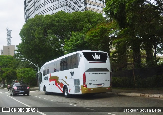 Viação Mana Transportes 14051 na cidade de São Paulo, São Paulo, Brasil, por Jackson Sousa Leite. ID da foto: 9419049.