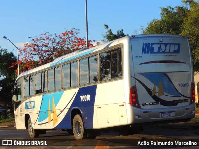 TMP Transportes 70010 na cidade de Paracatu, Minas Gerais, Brasil, por Adão Raimundo Marcelino. ID da foto: 9419760.