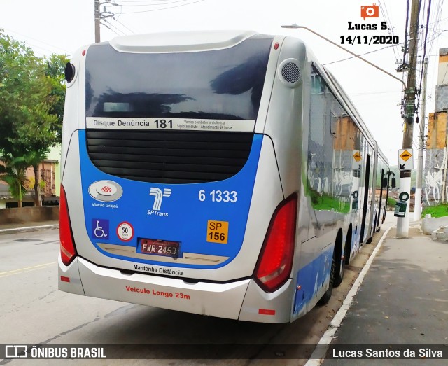 Viação Grajaú S.A. 6 1333 na cidade de São Paulo, São Paulo, Brasil, por Lucas Santos da Silva. Número da foto: #9421010.