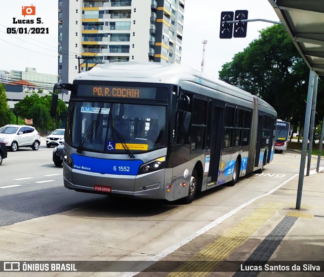 Viação Grajaú S.A. 6 1552 na cidade de São Paulo, São Paulo, Brasil, por Lucas Santos da Silva. Número da foto: #9421023.