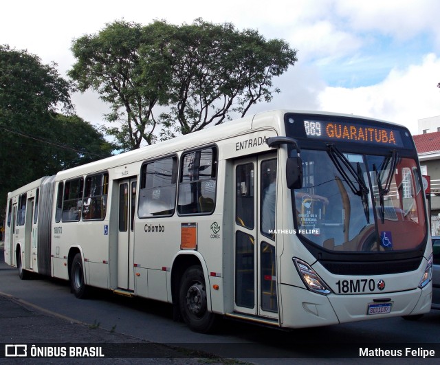 Viação Santo Ângelo 18M70 na cidade de Curitiba, Paraná, Brasil, por Matheus Felipe. Número da foto: #9424660.