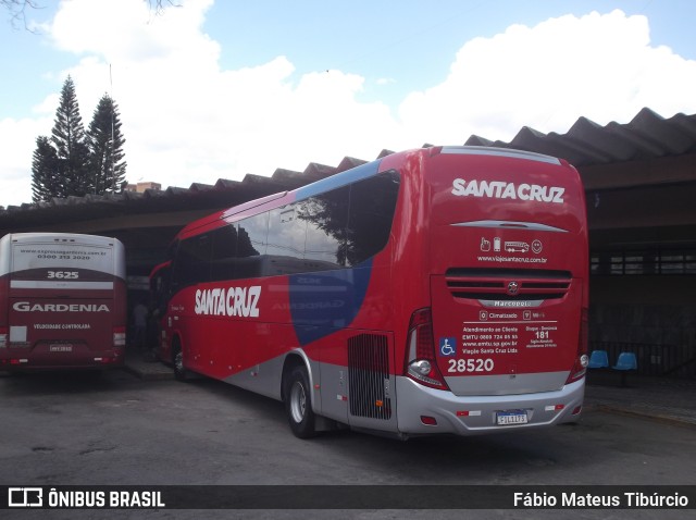 Viação Santa Cruz 28520 na cidade de Três Corações, Minas Gerais, Brasil, por Fábio Mateus Tibúrcio. ID da foto: 9422240.