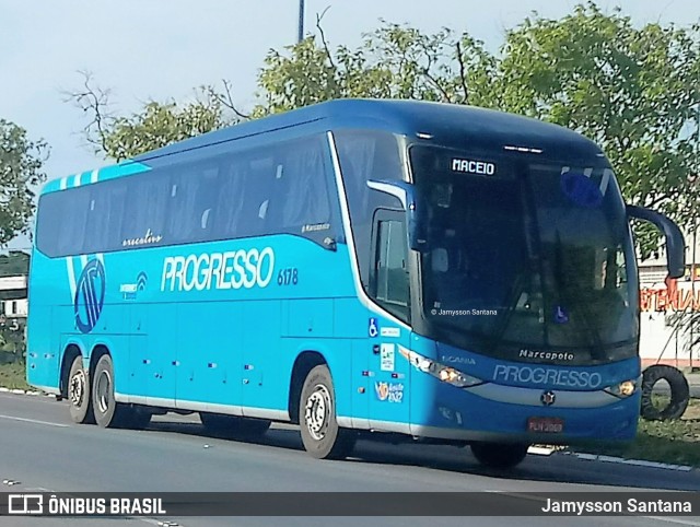 Auto Viação Progresso 6178 na cidade de Maceió, Alagoas, Brasil, por Jamysson Santana. ID da foto: 9336804.