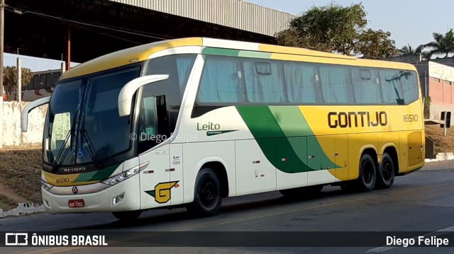 Empresa Gontijo de Transportes 16510 na cidade de Formiga, Minas Gerais, Brasil, por Diego Felipe. ID da foto: 9336496.