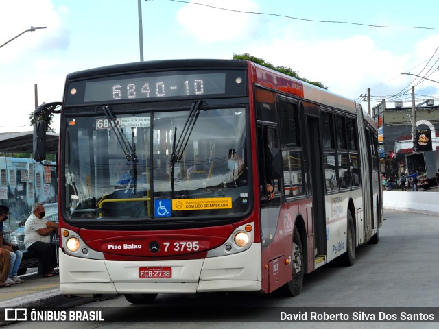 Viação Metrópole Paulista - Zona Sul 7 3795 na cidade de São Paulo, São Paulo, Brasil, por David Roberto Silva Dos Santos. Número da foto: #9335071.
