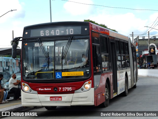 Viação Metrópole Paulista - Zona Sul 7 3795 na cidade de São Paulo, São Paulo, Brasil, por David Roberto Silva Dos Santos. ID da foto: 9335071.