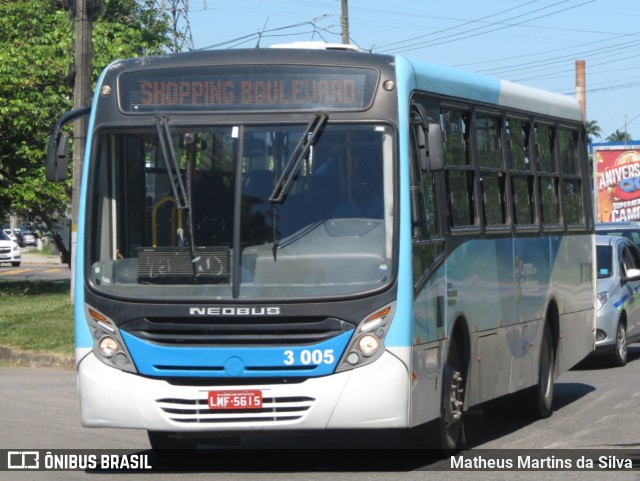 Rogil Transportes Rodoviários 3 005 na cidade de Campos dos Goytacazes, Rio de Janeiro, Brasil, por Matheus Martins da Silva. Número da foto: #9334704.