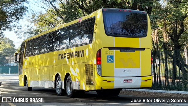 Viação Itapemirim 45501 na cidade de São Paulo, São Paulo, Brasil, por José Vitor Oliveira Soares. Número da foto: #9338731.