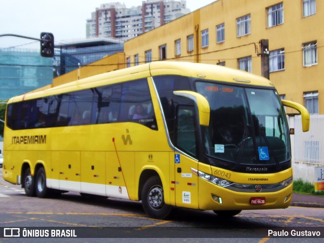 Viação Itapemirim 60043 na cidade de Curitiba, Paraná, Brasil, por Paulo Gustavo. ID da foto: 9339640.