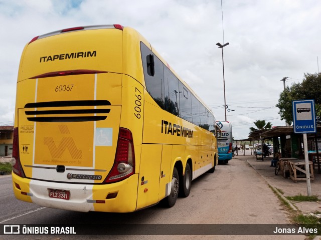 Viação Itapemirim 60067 na cidade de Goiana, Pernambuco, Brasil, por Jonas Alves. ID da foto: 9341931.