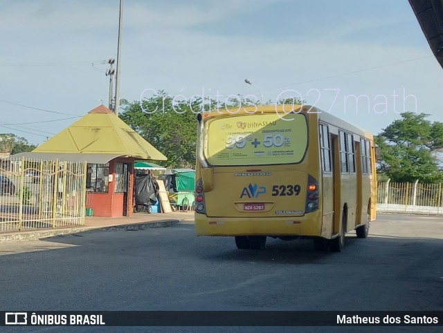 AVP - Auto Viação Paraíso 5239 na cidade de Aracaju, Sergipe, Brasil, por Matheus dos Santos. ID da foto: 9342989.