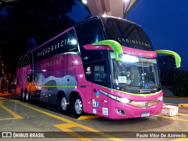 Viação Garcia 86105 na cidade de Franca, São Paulo, Brasil, por Paulo Vitor De Azevedo. Número da foto: #9343892.