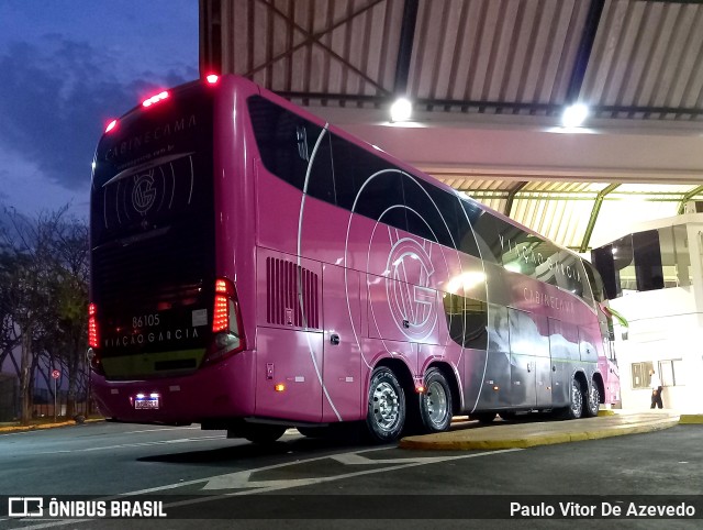 Viação Garcia 86105 na cidade de Franca, São Paulo, Brasil, por Paulo Vitor De Azevedo. ID da foto: 9343898.