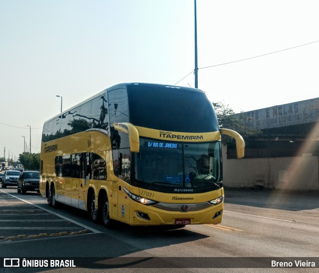 Viação Itapemirim 17031 na cidade de Campos dos Goytacazes, Rio de Janeiro, Brasil, por Breno Vieira. ID da foto: 9345996.