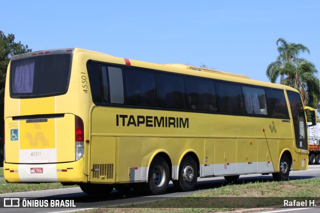 Viação Itapemirim 45501 na cidade de Barra do Piraí, Rio de Janeiro, Brasil, por Rafael H.. Número da foto: #9347380.