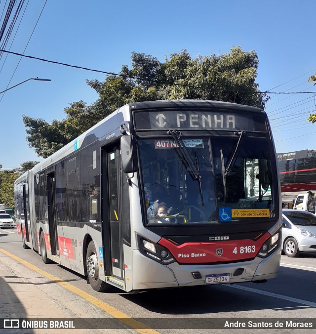 Express Transportes Urbanos Ltda 4 8163 na cidade de São Paulo, São Paulo, Brasil, por Andre Santos de Moraes. ID da foto: 9346966.