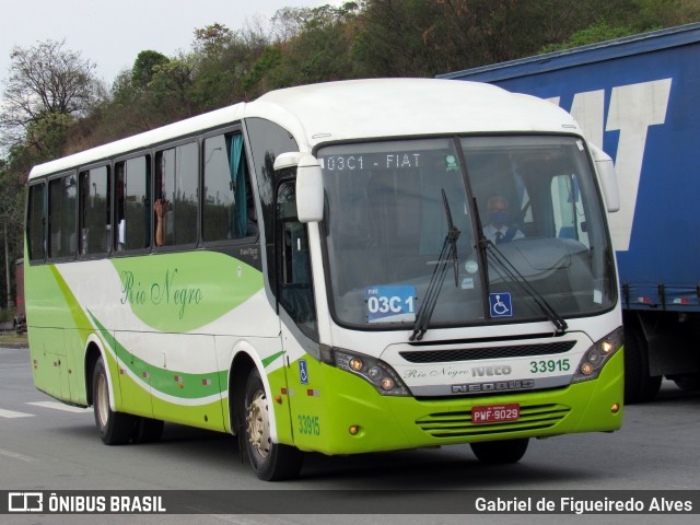 Rio Negro Fretamento e Turismo 33915 na cidade de Betim, Minas Gerais, Brasil, por Gabriel de Figueiredo Alves. ID da foto: 9351570.