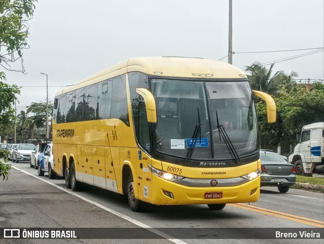 Viação Itapemirim 60075 na cidade de Campos dos Goytacazes, Rio de Janeiro, Brasil, por Breno Vieira. ID da foto: 9351617.