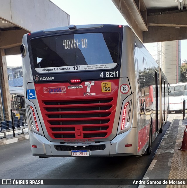 Express Transportes Urbanos Ltda 4 8211 na cidade de São Paulo, São Paulo, Brasil, por Andre Santos de Moraes. Número da foto: #9351872.