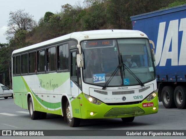 Rio Negro Fretamento e Turismo 13610 na cidade de Betim, Minas Gerais, Brasil, por Gabriel de Figueiredo Alves. ID da foto: 9351572.