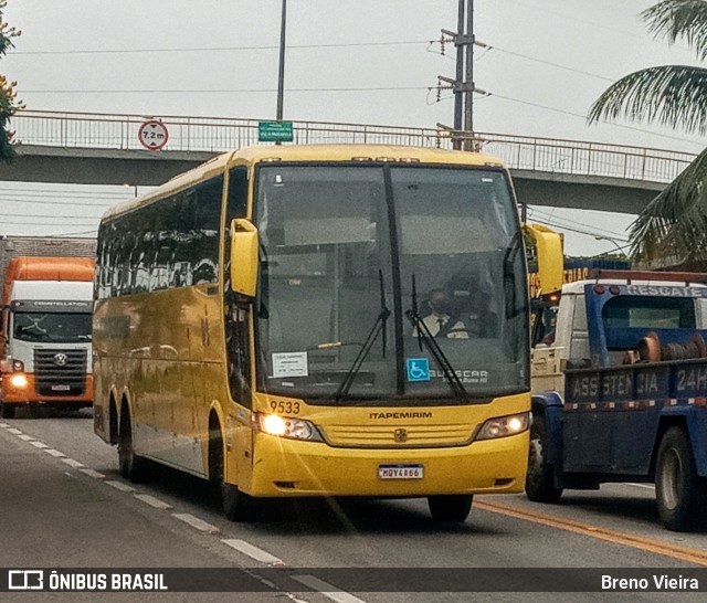 Viação Itapemirim 9533 na cidade de Campos dos Goytacazes, Rio de Janeiro, Brasil, por Breno Vieira. ID da foto: 9351641.