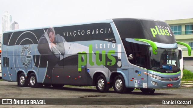 Viação Garcia 8834 na cidade de Balneário Camboriú, Santa Catarina, Brasil, por Daniel Cezari. Número da foto: #9426466.