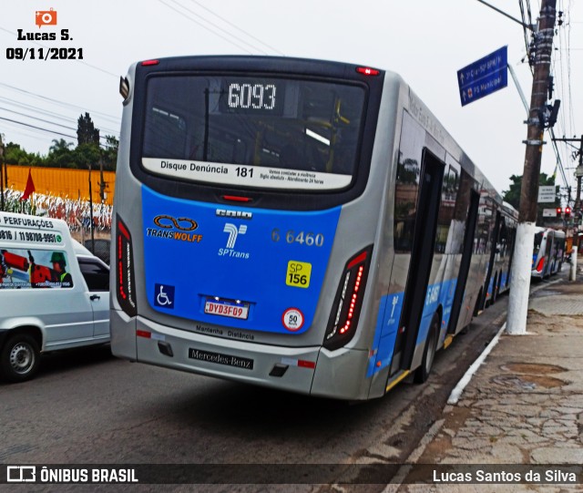 Transwolff Transportes e Turismo 6 6460 na cidade de São Paulo, São Paulo, Brasil, por Lucas Santos da Silva. Número da foto: #9454890.