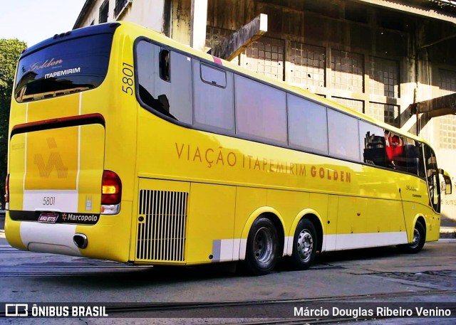 Viação Itapemirim 5801 na cidade de Rio de Janeiro, Rio de Janeiro, Brasil, por Márcio Douglas Ribeiro Venino. ID da foto: 9455683.