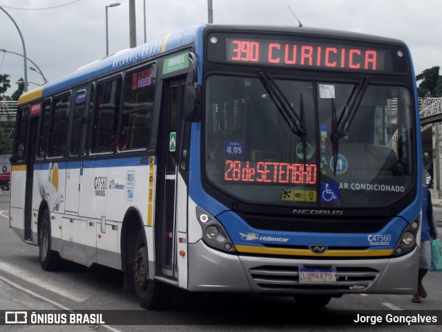 Viação Redentor C47560 na cidade de Rio de Janeiro, Rio de Janeiro, Brasil, por Jorge Gonçalves. Número da foto: #9457292.