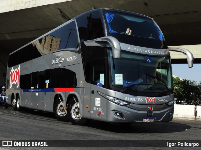 Auto Viação 1001 RJ 108.1135 na cidade de Belo Horizonte, Minas Gerais, Brasil, por Igor Policarpo. ID da foto: 9457922.