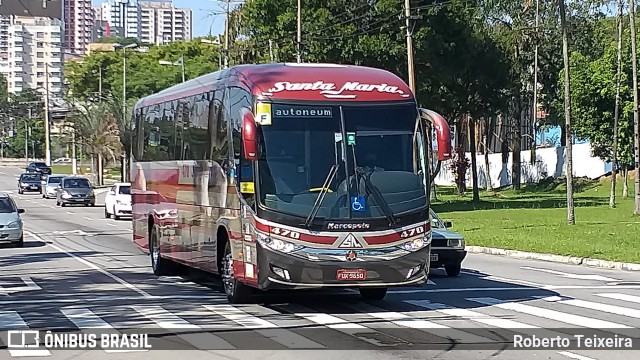 Santa Maria Fretamento e Turismo 470 na cidade de Santo André, São Paulo, Brasil, por Roberto Teixeira. ID da foto: 9460424.