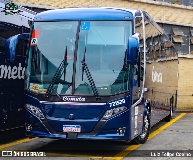 Viação Cometa 721520 na cidade de São Paulo, São Paulo, Brasil, por Luiz Felipe Coelho. ID da foto: 9459267.