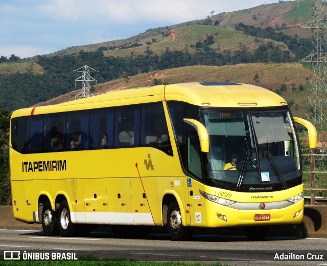 Viação Itapemirim 60069 na cidade de Roseira, São Paulo, Brasil, por Adailton Cruz. ID da foto: 9464996.