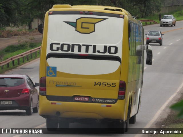 Empresa Gontijo de Transportes 14555 na cidade de Conselheiro Lafaiete, Minas Gerais, Brasil, por Rodrigo  Aparecido. ID da foto: 9464133.