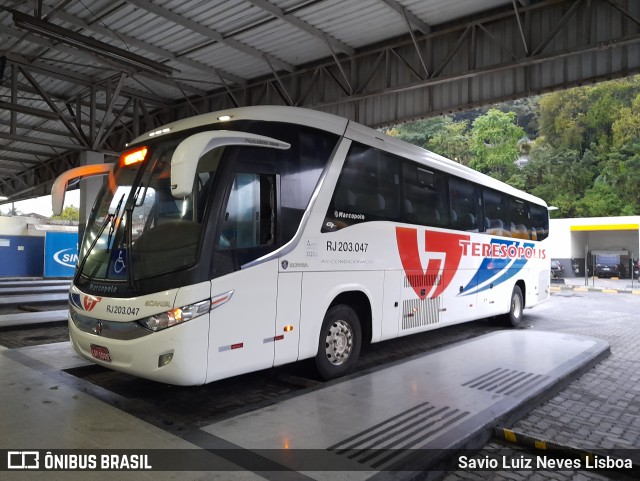 Viação Teresópolis RJ 203.047 na cidade de Petrópolis, Rio de Janeiro, Brasil, por Savio Luiz Neves Lisboa. ID da foto: 9463690.