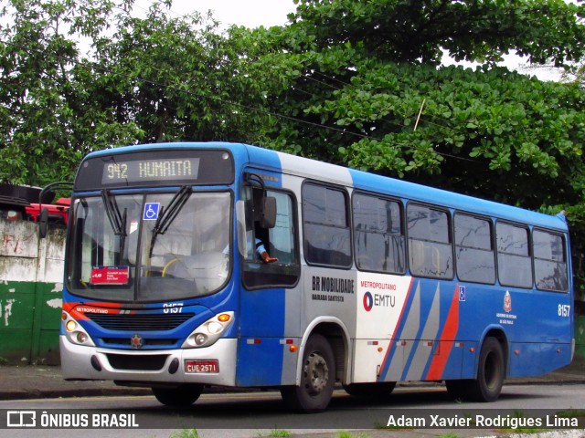 BR Mobilidade Baixada Santista 8157 na cidade de Santos, São Paulo, Brasil, por Adam Xavier Rodrigues Lima. Número da foto: #9463383.