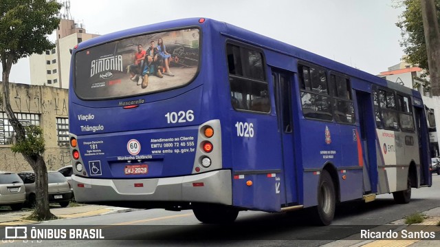 Auto Viação Triângulo 1026 na cidade de São Bernardo do Campo, São Paulo, Brasil, por Ricardo Santos. ID da foto: 9464591.