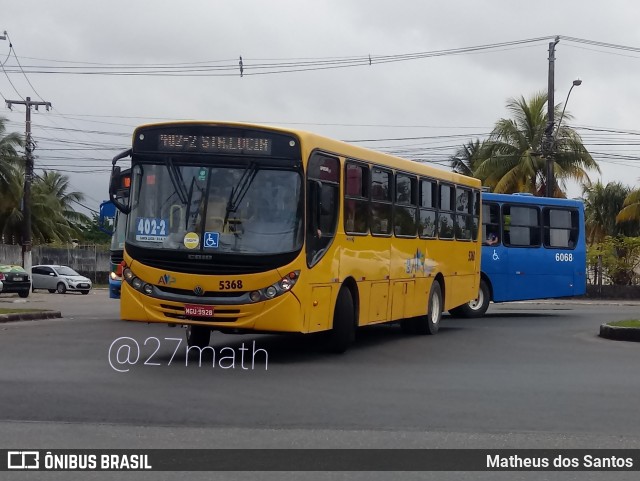 AVP - Auto Viação Paraíso 5368 na cidade de Aracaju, Sergipe, Brasil, por Matheus dos Santos. ID da foto: 9467348.