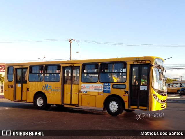 AVP - Auto Viação Paraíso 5369 na cidade de Aracaju, Sergipe, Brasil, por Matheus dos Santos. Número da foto: #9466630.