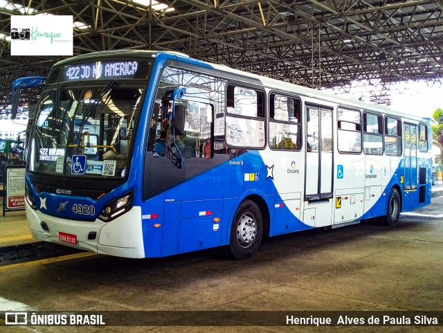 Onicamp Transporte Coletivo 4920 na cidade de Campinas, São Paulo, Brasil, por Henrique Alves de Paula Silva. Número da foto: #9468814.