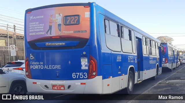 SOPAL - Sociedade de Ônibus Porto-Alegrense Ltda. 6753 na cidade de Porto Alegre, Rio Grande do Sul, Brasil, por Max Ramos. Número da foto: #9470494.