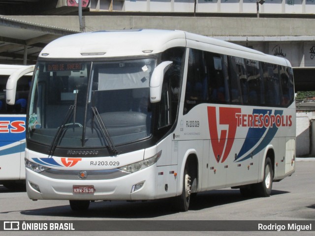 Viação Teresópolis RJ 203.029 na cidade de Rio de Janeiro, Rio de Janeiro, Brasil, por Rodrigo Miguel. ID da foto: 9470885.